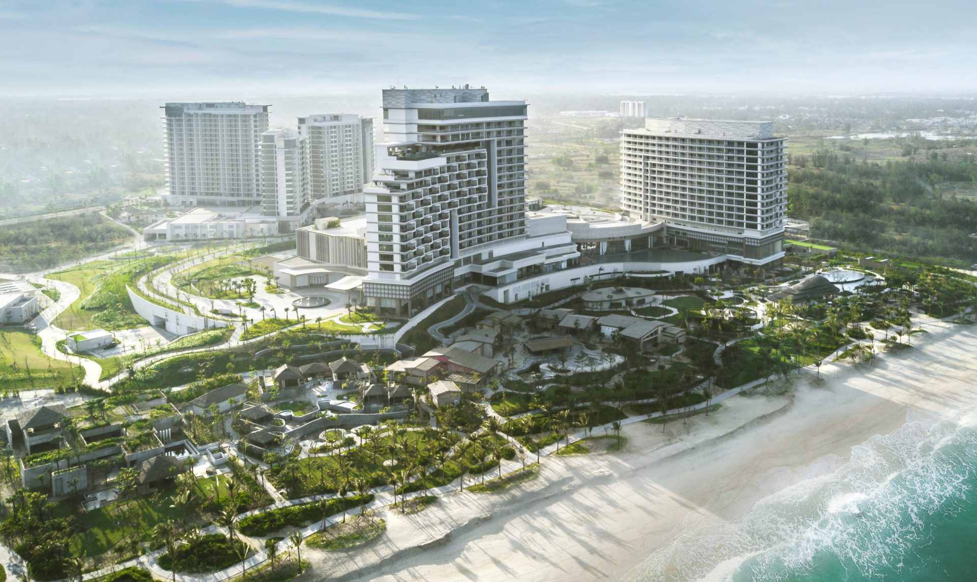 Stunning aerial view of Hoiana Resort and Golf in Da Nang, Vietnam